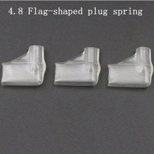 50pcs Crimp terminal car speaker terminal 4.8 Flag-shaped plug-in jacket transparent
