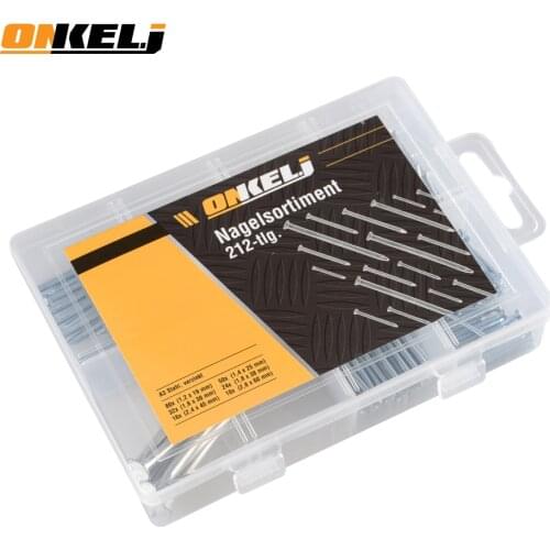 Onkel.J 212pcs Woodworking Iron Nails High Quality Carpentry Round Nails Hardware Fine Tools for DIY Woodworking M1.2-M2.8