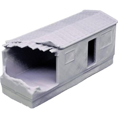 Outland Models Railway Scenery Abandoned Prefab House 1:87 HO Scale