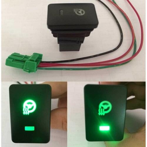 Auto interior Steering wheel heating Switches Replacement Parts Green LED With Wire for T oyota car