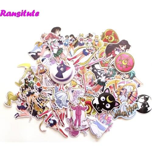 R172 56pcs/set Anime Cartoon Sticker DIY Luggage Laptop Skateboard Motorcycle Bike Sticker