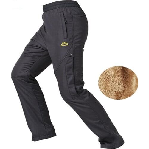 Plus Size Winter Mens Waterproof Thermal Fleece Pants Outdoor Hiking Trekking Climbing Skiing Male Sports Trousers L-5XL