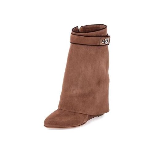 Luxury Women Boots 11 Colors Pointed Toe Shoes Woman Genuine Leather High Heels Wedges Pumps Winter Boots