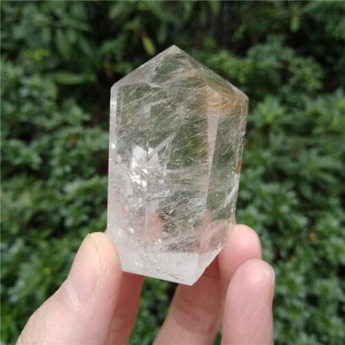 Rutilated Quartz Wand Hair Quartz Point Healing Crystal Quartz Obelisk w Rainbow Inclusion Chakra Meditation Standing Crystal