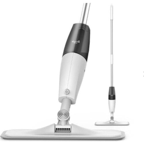 Water Spraying Sweeper Floor Cleaner Carbon Fiber Dust Mops 360 Rotating Rod 350ml Tank Waxing Mop