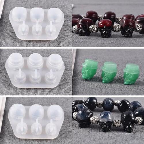 3D Skull Silicone Mold Skeleton Head Mould Halloween Jewelry Making Resin Art Jewelry Tools UV Resin Molds