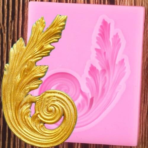 DIY Scroll Leaf Cake Border Silicone Molds Relief Fondant Cake Decorating Tools Resin Clay Candy Chocolate Gumpaste Mould