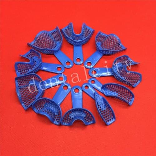 10Pcs Dental Impression Trays Plastic Materials Teeth Holder Dental Central Supply For Oral Tools
