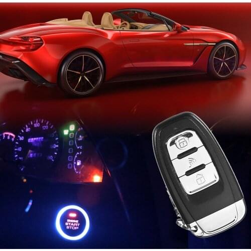 OkeyTech Universal Car Alarm Start Stop Button Engine Push Start Button Auto Door Remote Central Control Locking Keyless Entry