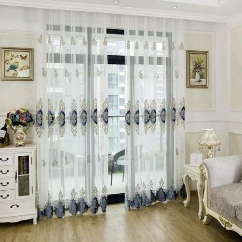 European-style High-end Velvet Embroidered Embroidered Curtains Customized Light Luxury Curtains for Living Dining Room Bedroom