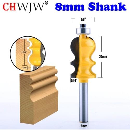 1PC 8mm Shank Casing & Base Molding Router Bit Line knife Woodworking cutter Tenon Cutter for Woodworking Tools