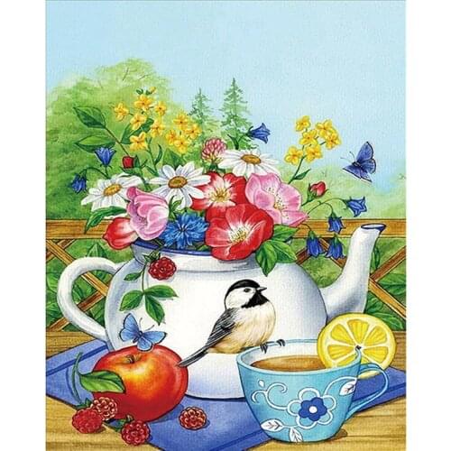 5D DIY Diamond painting flowers birds Diamond Embroidery Full Cross Stitch Rhinestone Mosaic Home Decor Handmade Gift