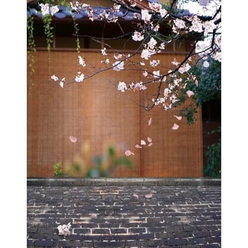 5x7ft Brick Floor Flowers Photography Backdrops Photo Props Studio Background