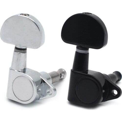 6 pcs Guitar String Tuning Pegs Keys Tuners Machine Heads for Acoustic Electric Guitar Chrome Black