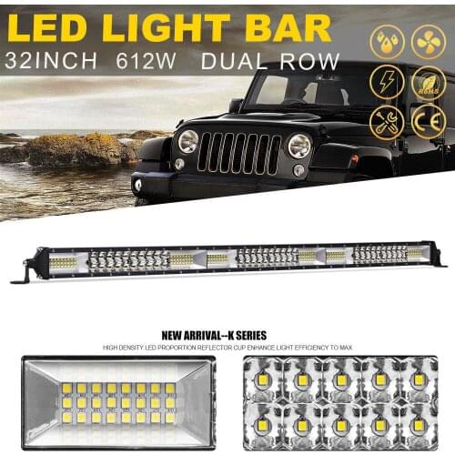 32'' Auto Led Bar Off road 4x4 Truck Driving Running Bar Lights Working Lamp Combo Beam 3000K 6000K 12V 24V