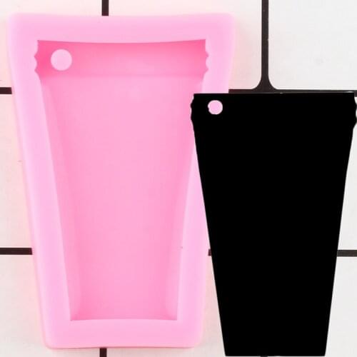 Shiny Water Cup Silicone Mold Epoxy Resin Craft Keychain Molds Pendant Polymer Clay DIY Jewelry Making Mould Charms Moulds