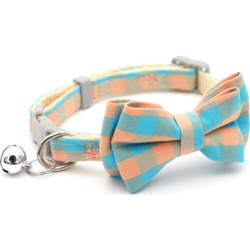 Necklace Adjustable Chihuahua Bow Tie Kitten Accessories Cat Collar with Bell Pets Puppy Rabbits