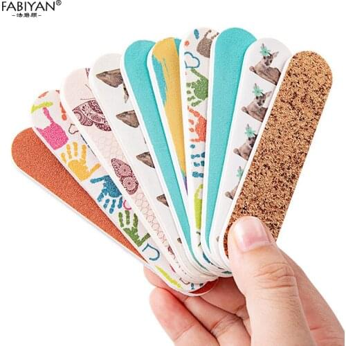 Random Double-sided Nail Art Sanding Files Sandpaper Grit Pedicure Polishing Manicure UV Gel Remove Tools 10Pcs/set