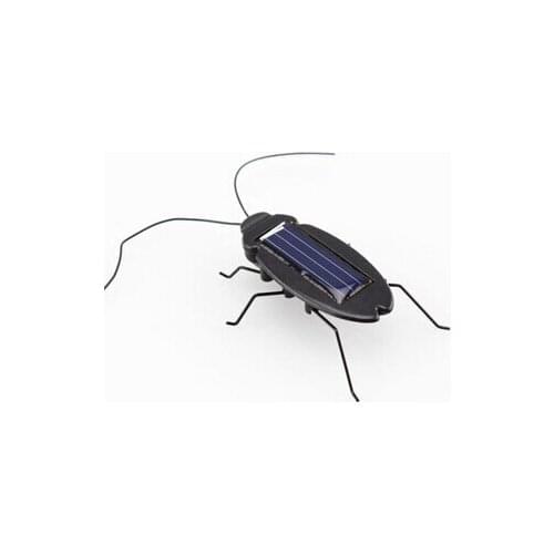 JETTING New Babies Kids Novelty Toys Black Children Insect Bug Teaching Fun Gadget Toy Gift Power Energy Solar Cockroach 6 Legs