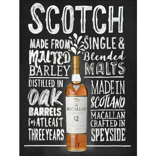 Fanzi Metal Sign The Macallan Scotch Alcohol Man Cave Bar Pub 8"X12"Tin Sign