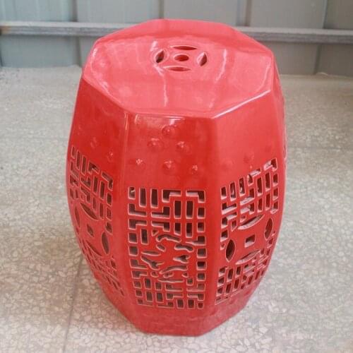 Jingdezhen Porcelain chinese garden stools Ceramic toilet stool Jingdezhen bathroom stool Red dressing room stool