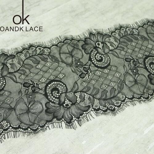 150cm Eyelash Lace Fabric DIY Decorative High Quality Soft Off Nylon Eyelash Lace Trim Wedding Dress Fabric wide18 cm