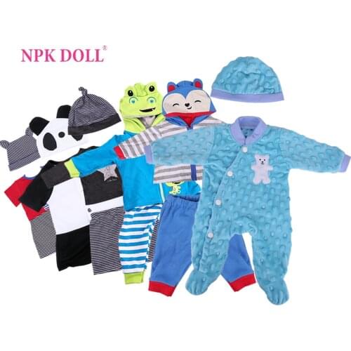 NPK DOLL 18 Inch Doll Clothes Cute Red Cotton Baby clothing Boys Dress Lovely For 0-3 newborn infant