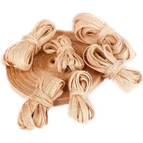 5M/lot Natural Vintage Jute Burlap Ribbon Wedding Floristry Decor 6-38mm for DIY Wedding Party Decor Craft