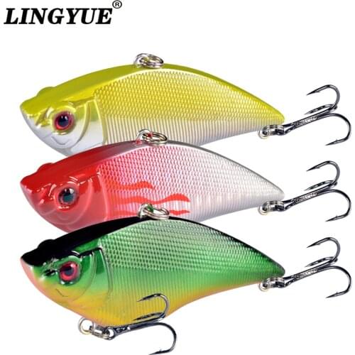 LINGYUE Hard Wobblers 7cm 16G Plastic VIB Fishing Lures Artificial Bait 6# Treble Hooks Long Shot Sinking Crankbait Tackle Y032