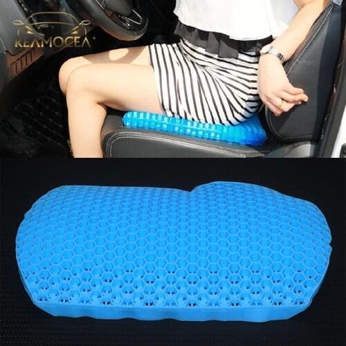 Reamocea Honeycomb Elastic Gel Seat Cushion Massage Cooling Pad Non-slip Bag Pillow Car Motorcycle Home Office Summer Wheelchair