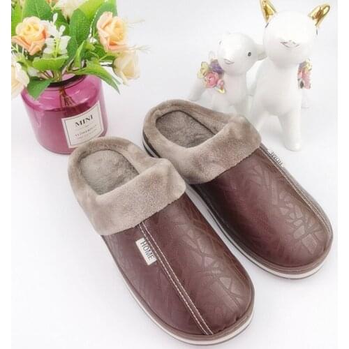 Fashion Furry Home Cotton Slippers Winter Casual Flocks Comfort Plush Slides Men/Women Indoor Flat Anti-skid Warm Sandals