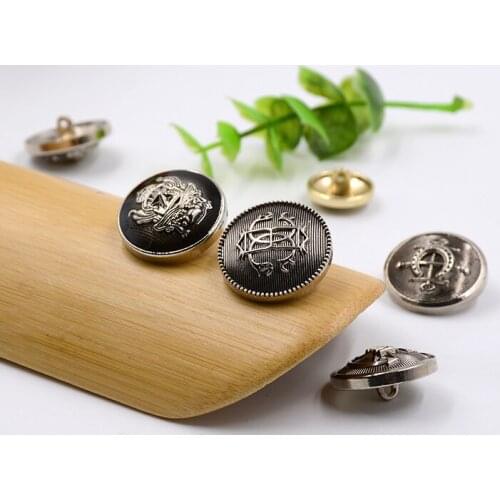 5pcs/lot England embossed metal suit button mens suit buckle coat button gold clothes button windbreaker buckle jacket
