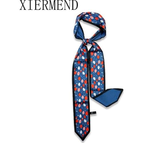 2021 new narrow decorative small scarf women hair band good quality women sckinny scarf