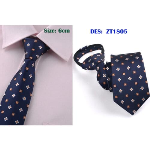 NEW Classic Striped Neckwear Cravat Easy To Pull Lazy Necktie Narrow Business Meeting Interview Wedding Zipper Man Tie 6cm