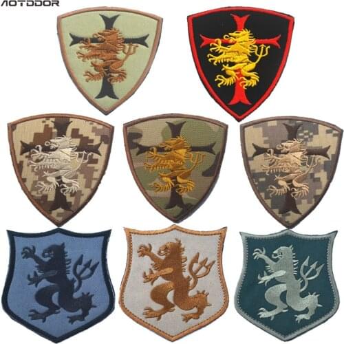 Nswdg NAVY SEAL TEAM six Gold Squadron DEVGRU LION CROSS CRUSADER SHIELD SWAT Stripes patch BADGE military