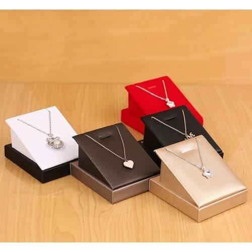 Jewelry Necklace Organizer Accessories For Jewelry Pendant Display Stand Holder Packing Wedding Gift Box Pu Rack Velvet Stand