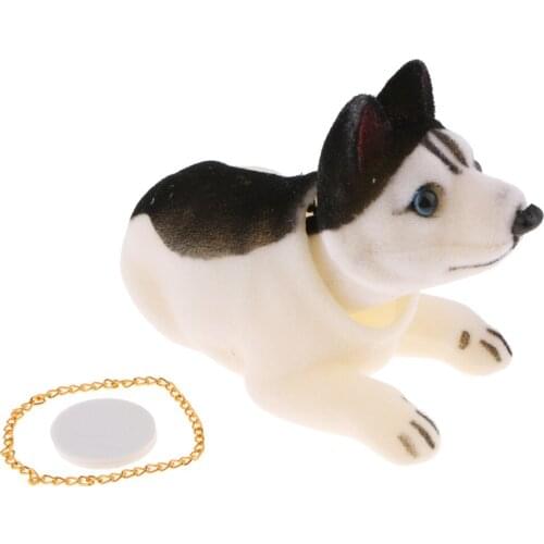 Bobbing Head Husky Car Dash Ornaments Mascot Shaking Head Dog for Car Vehicles Decor