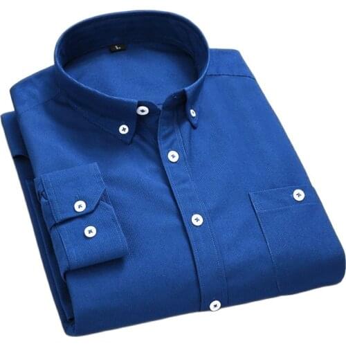 Mens Corduroy Shirt Spring Autumn Casual Long Sleeve Shirt Soft Slim Fit Stylish Brand Man Solid Khaki Blue Black Smart Male