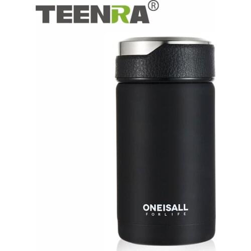 TEENRA 380ML Stainless Steel Double Wall Thermos Cup Car Coffee Tea Cup Vacuum 304 Travel Thermal Water Bottle