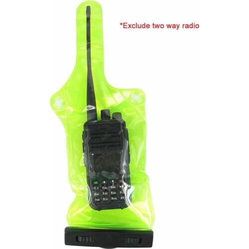Green Waterproof Transparent Radio Bag Set Case Cover Protector for Walkie M5TD
