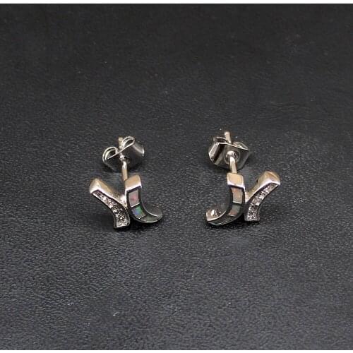 Hermosa Royal Fashion White Fire Opal Genuine 925 Silver Stud Earrings Hot Sale Jewelry Gifts for Women Girls 20214309