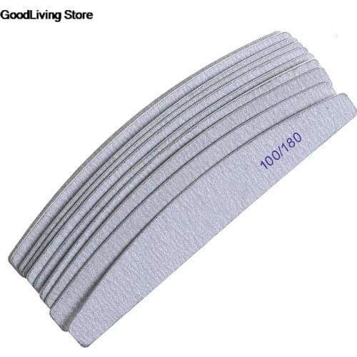 10pcs/Lot Wooden Nail Files Professional Nail Buffer 100/180 Wood Nail File