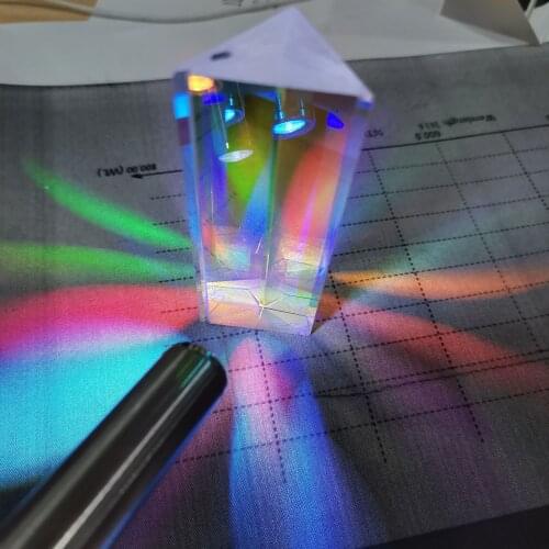 15X15X30mm Triangular Prism Optical Prisms Glass Physics Teaching Refracted Light Spectrum Rainbow Children Students Present