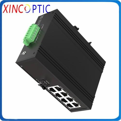 8POE 10/100M IEEE802.3af/at+1SFP 1000M, excluding SFP,Din-rail IP40 8Ports 100Mbps+1SFP Unmanaged Ethernet Industrial PoE Switch