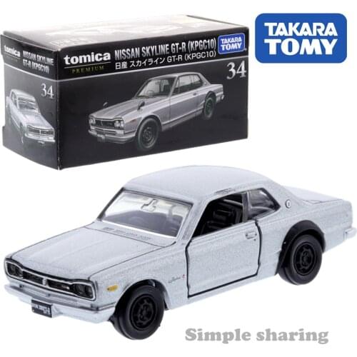 Takara Tomy Tomica Premium 34 Nissan Skyline GT-R KPGC10 IN Silver 1/61 Car Hot Pop Kids Toys Motor Vehicle Diecast Metal Model