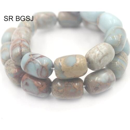 Free shipping 13x18mm Wholesale Jewelry Making DIY Column Natural Shoushan Stone Loose Beads 15"