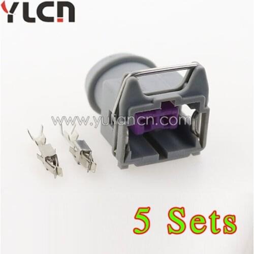 Free Shipping 5 Sets 2 Pin Grey Female Sensor Connector Sealed Auto Connector