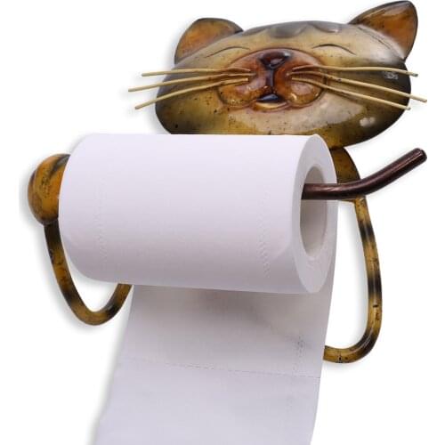 Cat Paper Towel Holder Vintage Cast Iron Dog Toilet Paper Holder Stand Towel Holder Standing Bathroom Accessories