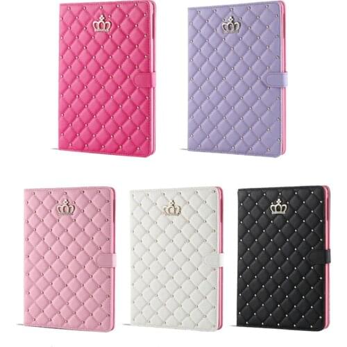 Crown Design Leather Case for iPad 9.7 2017 2018 Air1 2 10.5 air3 10.2 mini Protective Tablet Shockproof kickstand Cover Coque