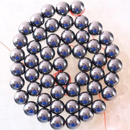 Black Round (No)Magnetic Hematite Beads Fit Jewelry Making Necklace Bracelet Natural Stone 8MM 16" Strand (51 beads)